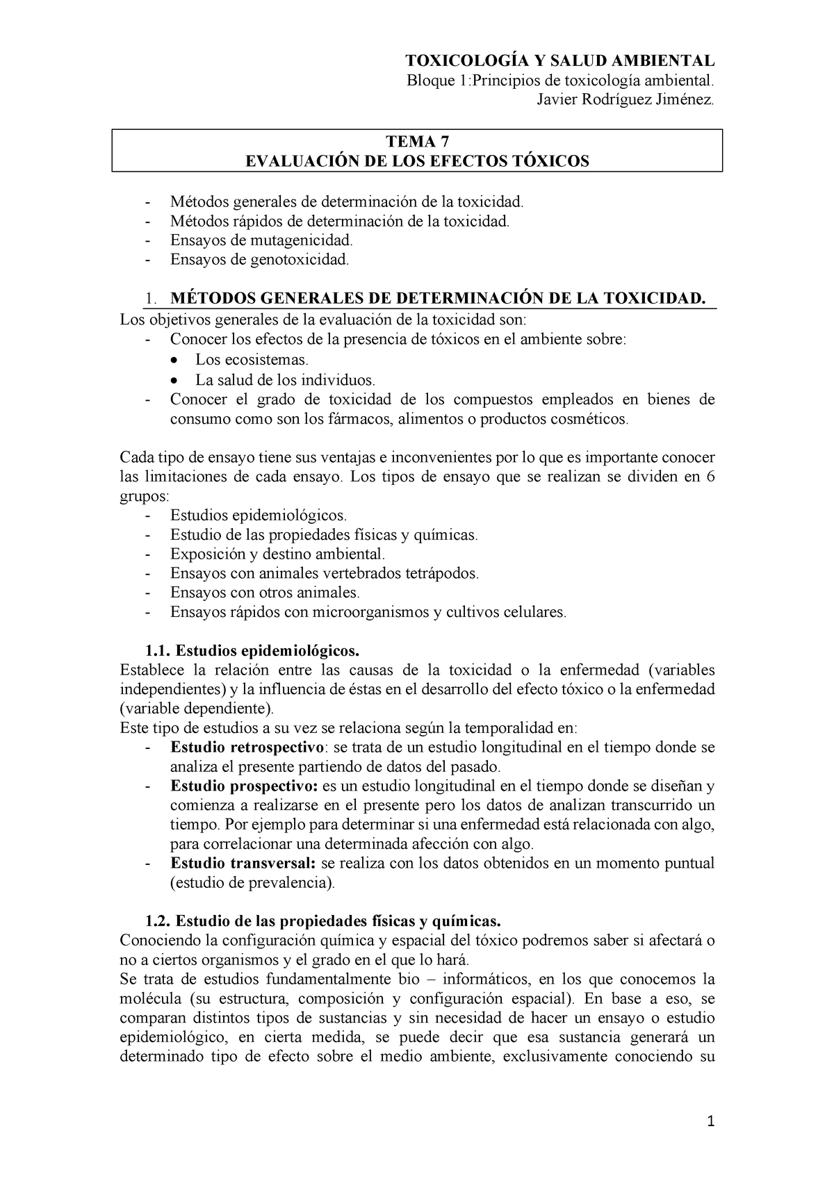 TEMA 7 Evaluación Toxicidad - Warning: TT: Undefined Function: 32 ...