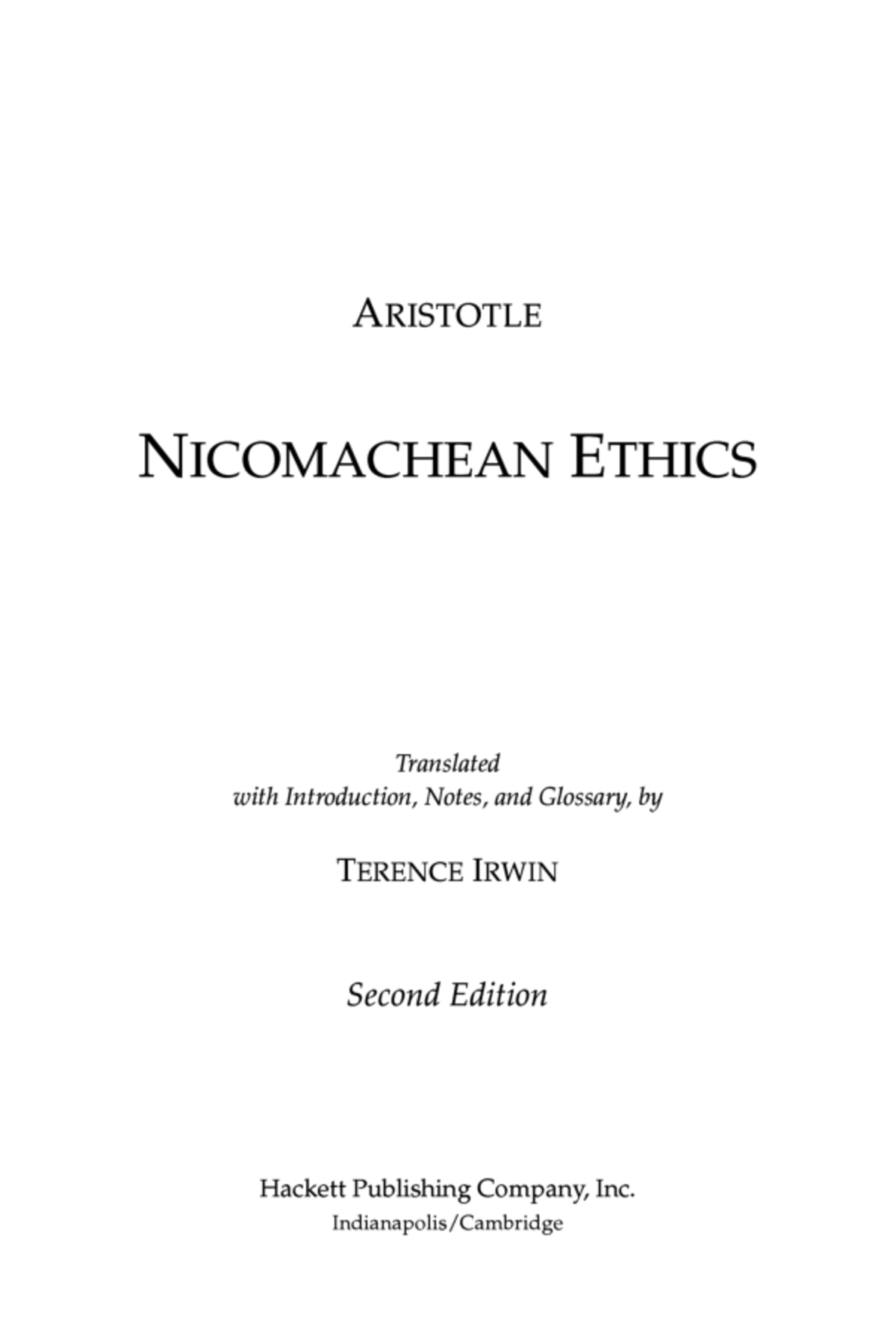 Aristotle Nicomachean Ethics Books 1 2 Introduction To Philosophy