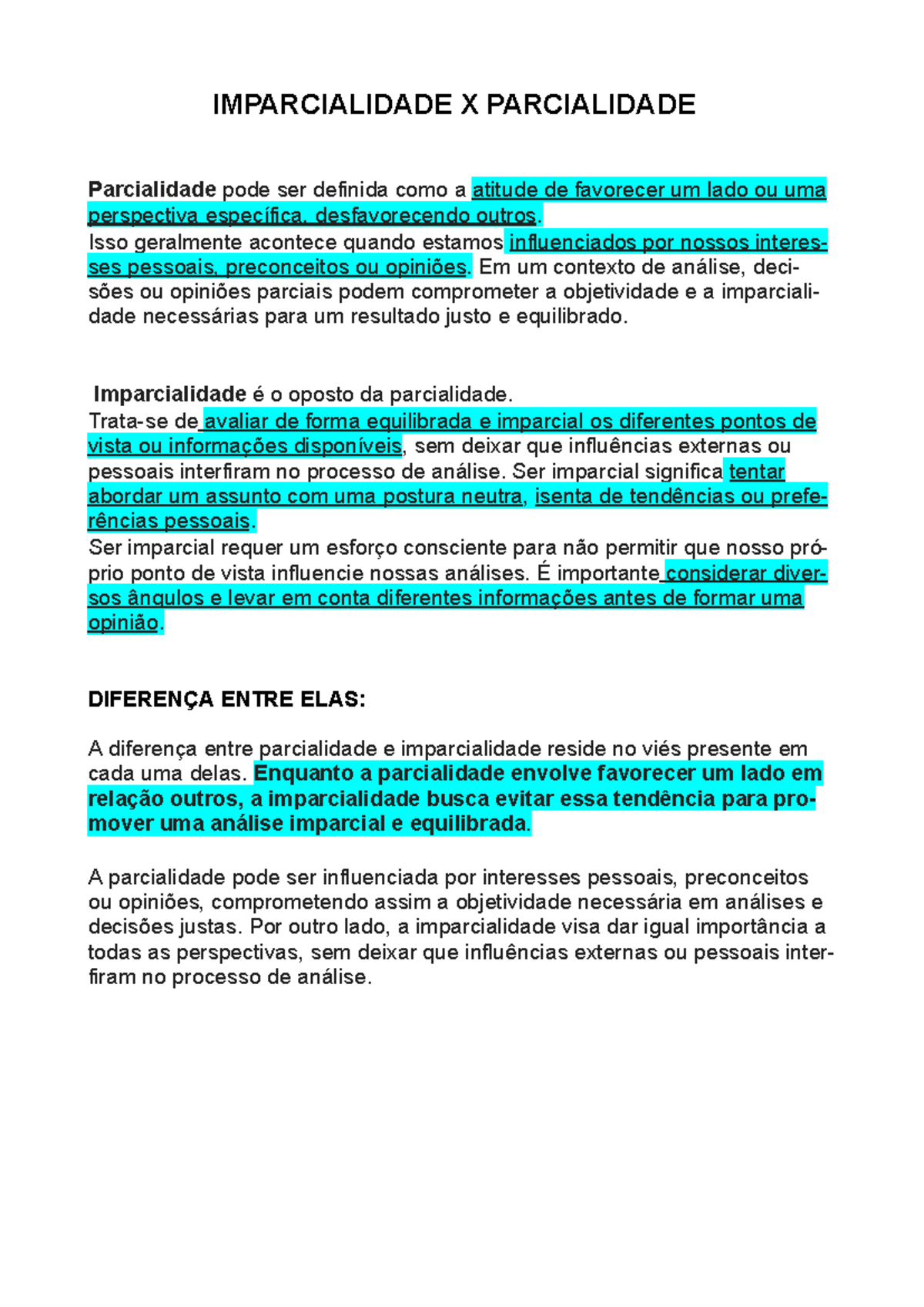 Parcialidade X Imparcialidade - IMPARCIALIDADE X PARCIALIDADE ...