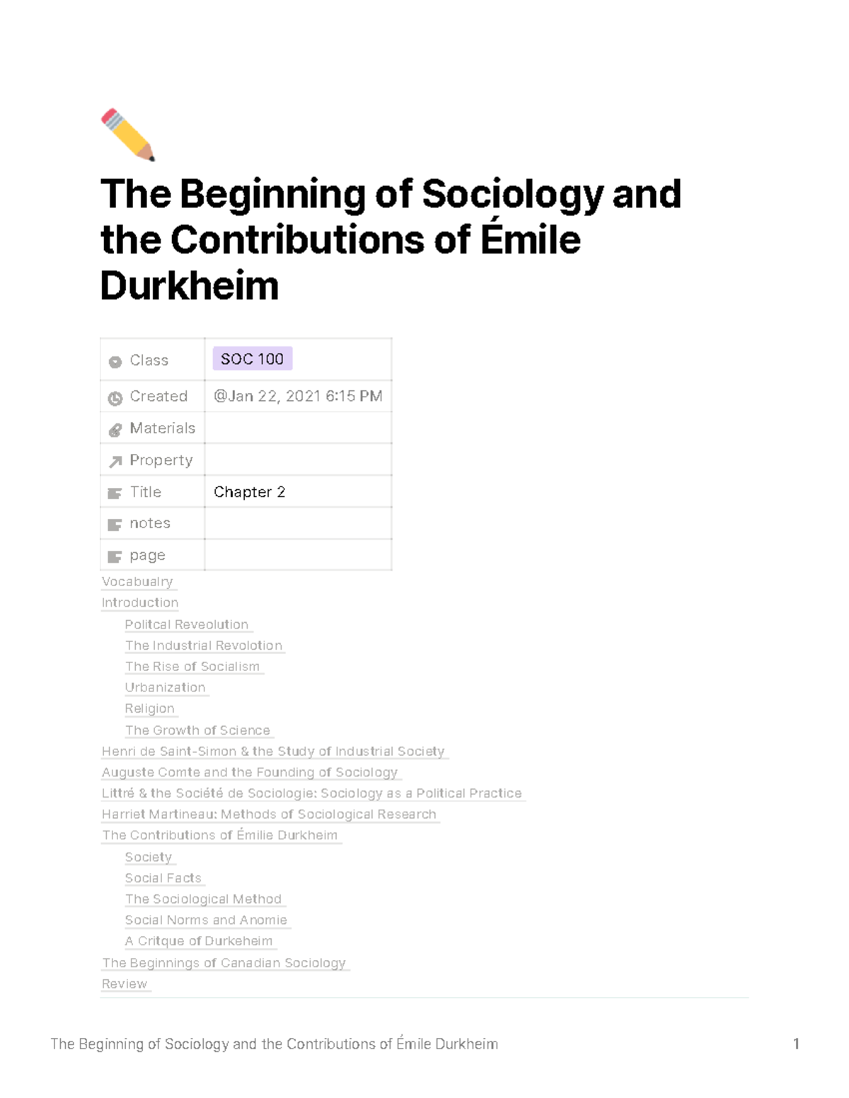 The Beginning of Sociology and the Contributions of mile Durkheim - The ...