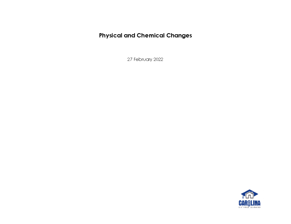 Lab 4 Exploring Chemical & Physical Changes Lab Report Questions