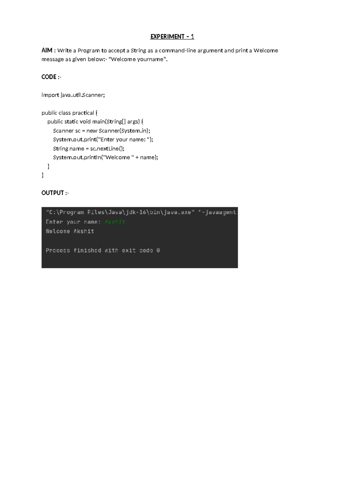 Lastone - why are u acoming her eand herer - AIM : Write a Program to ...