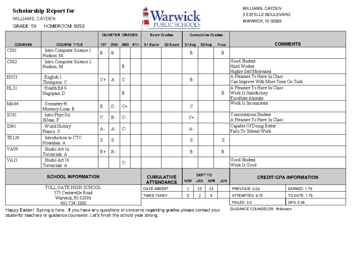 WPS Report Card Gr 06 12 Academic Notes For Physics Class 2015 To 2016 wps-report-card-gr-06-12-academic-notes-for-physics-class-2015-to-2016