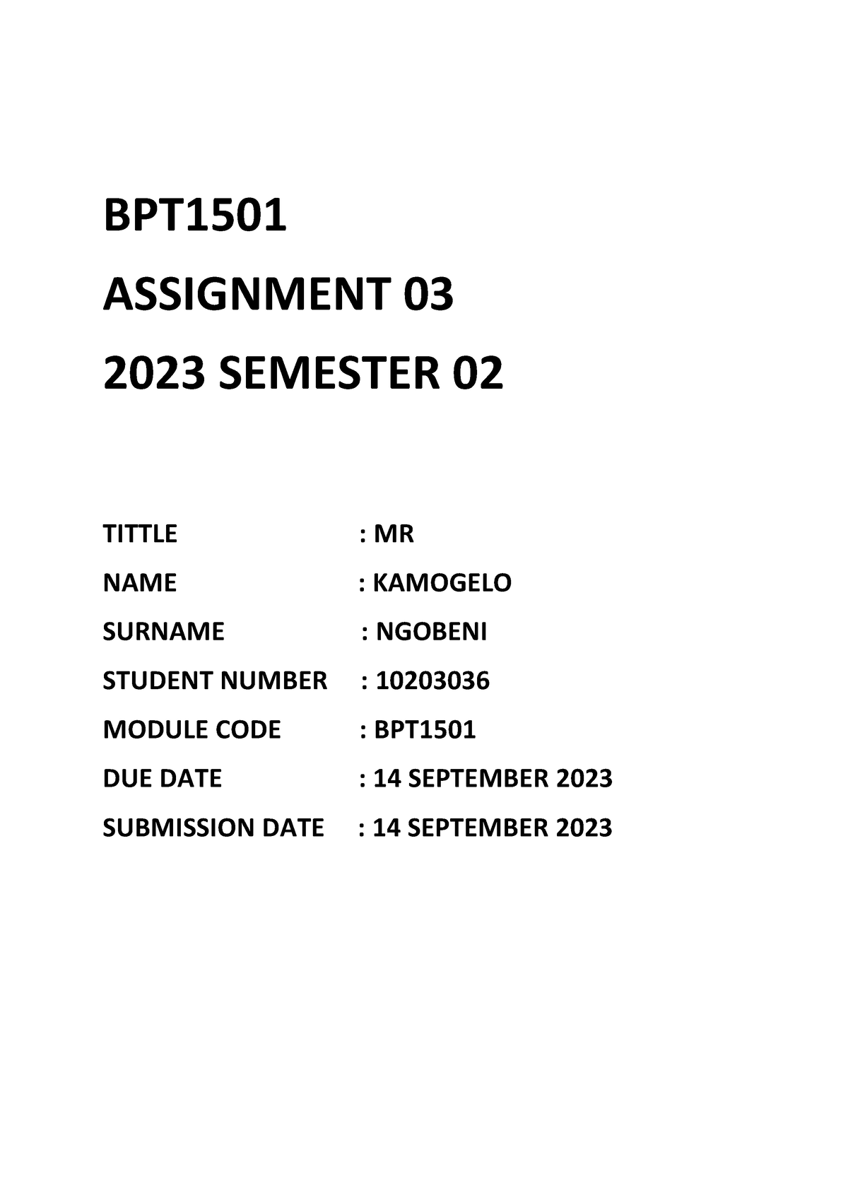 bpt1501 assignment 5 2023