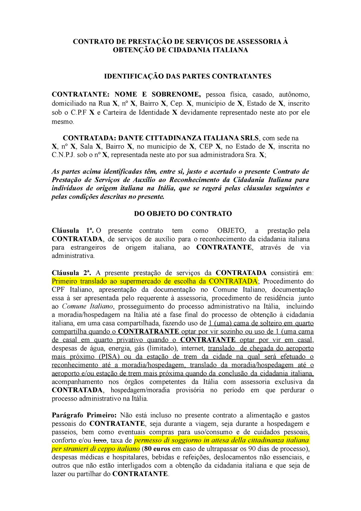 Assessoria Ritorno - Cidadania Italiana