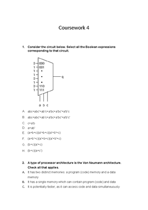 Coursework 1 - Digital Systems and Microprocessor Design- week 1 ...