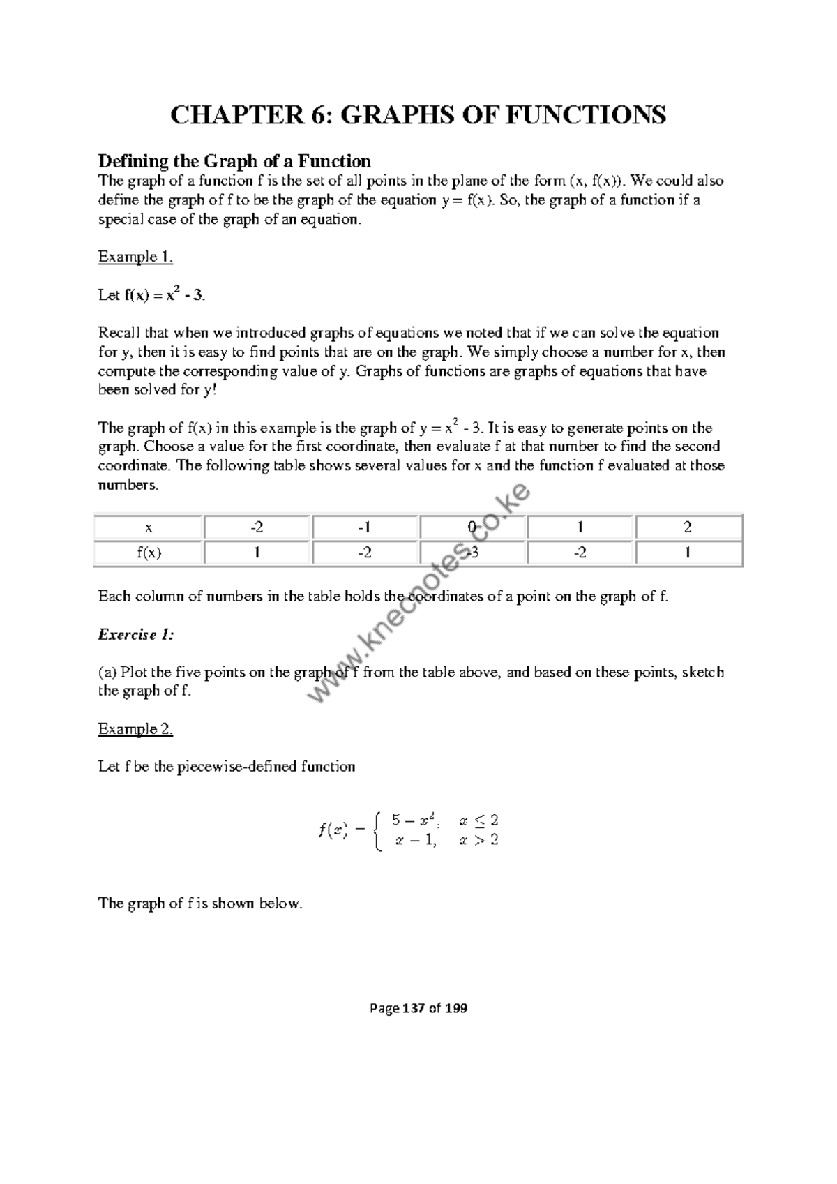 Graphs-OF- Functions - gof - CHAPTER 6: GRAPHS OF FUNCTIONS Defining ...