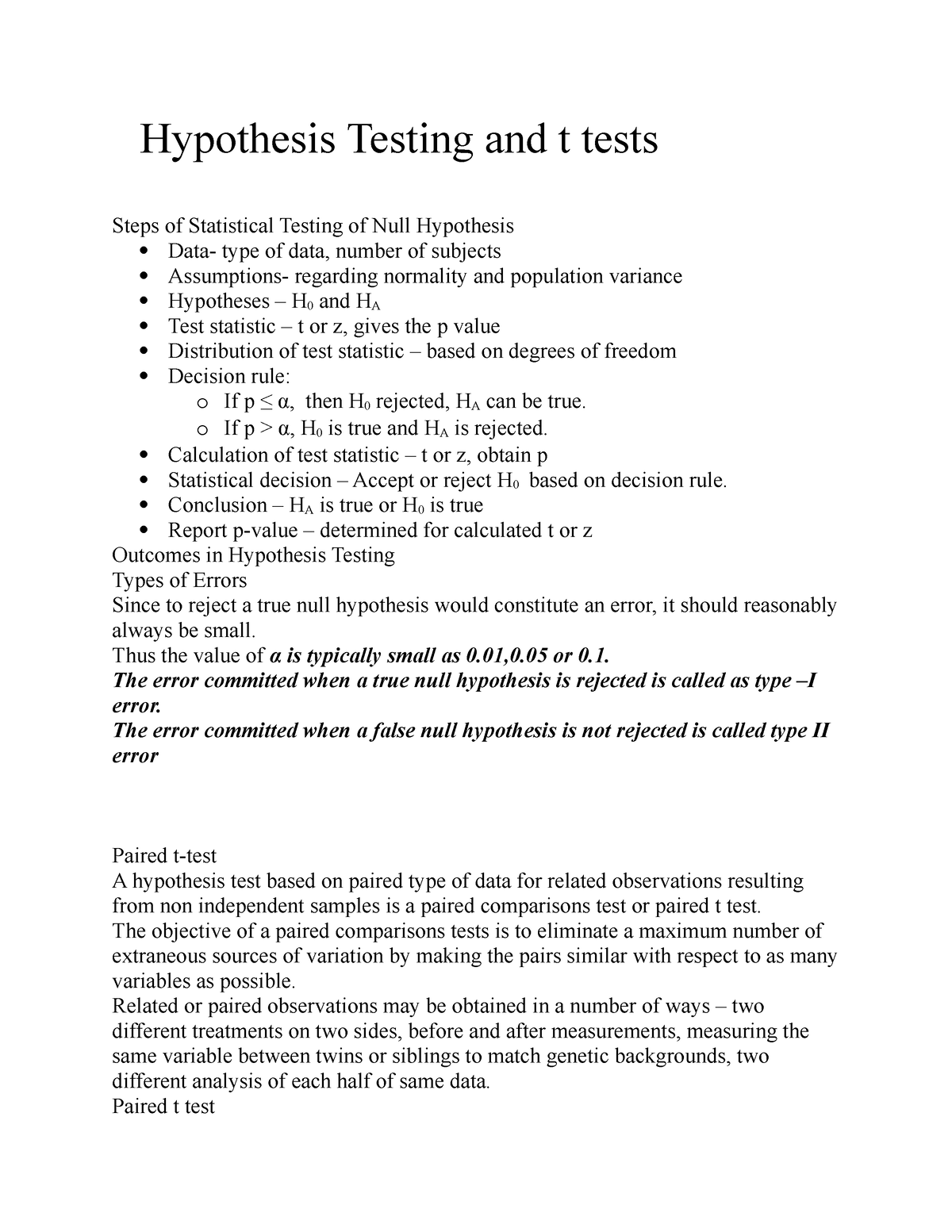 hypothesis testing mcq questions