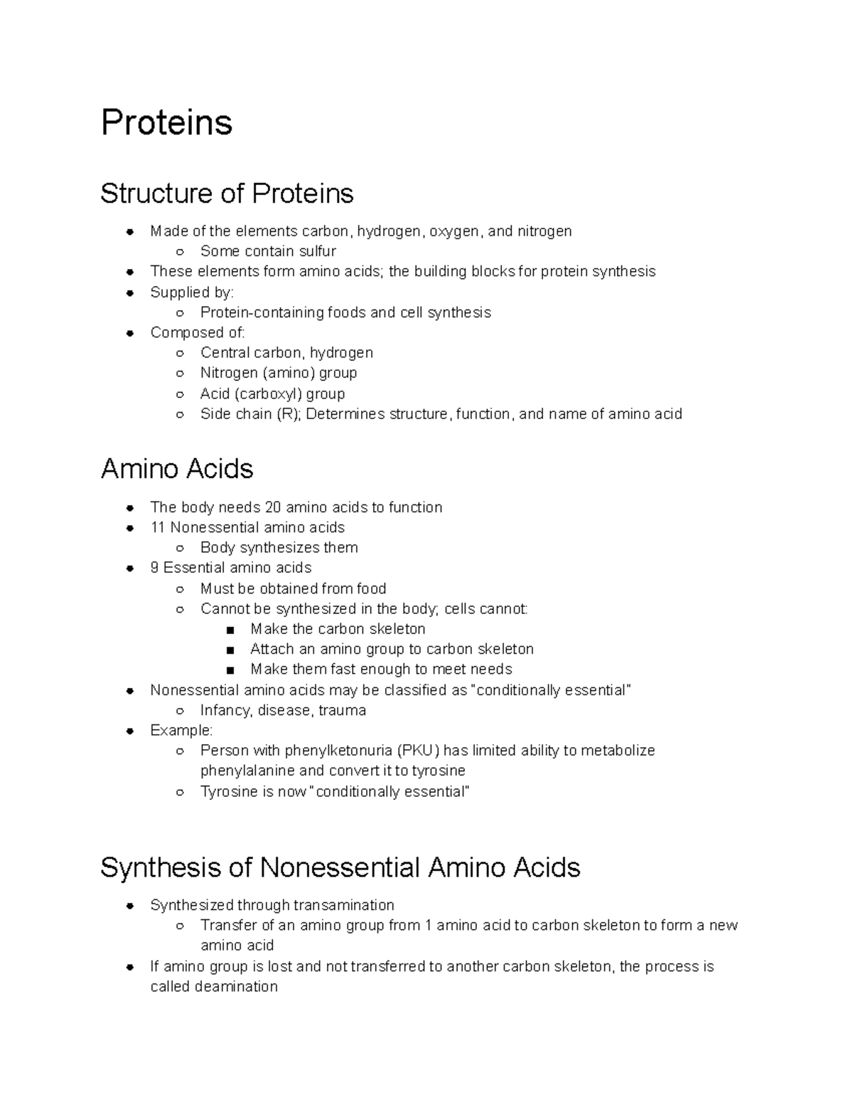 Proteins Proteins Structure of Proteins Made of the elements carbon