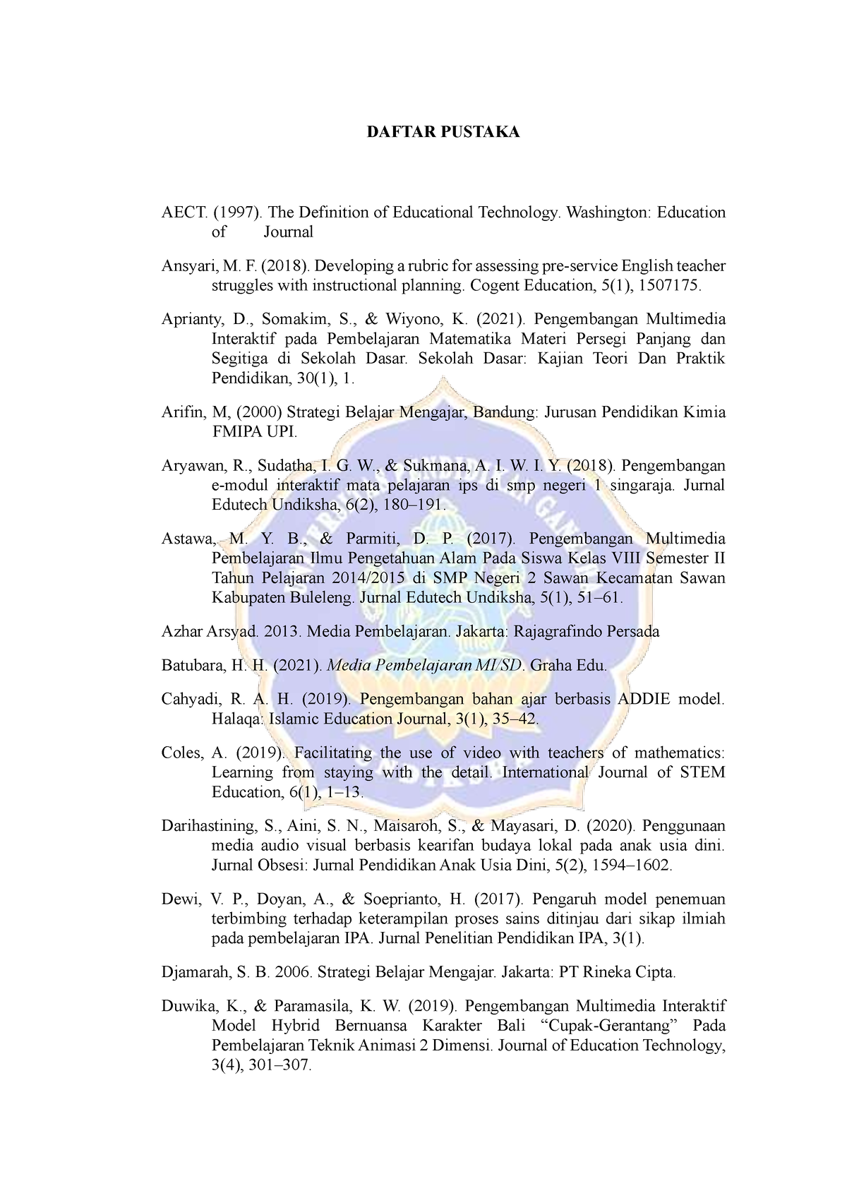 1911021015-daftar-pustaka-daftar-pustaka-aect-1997-the