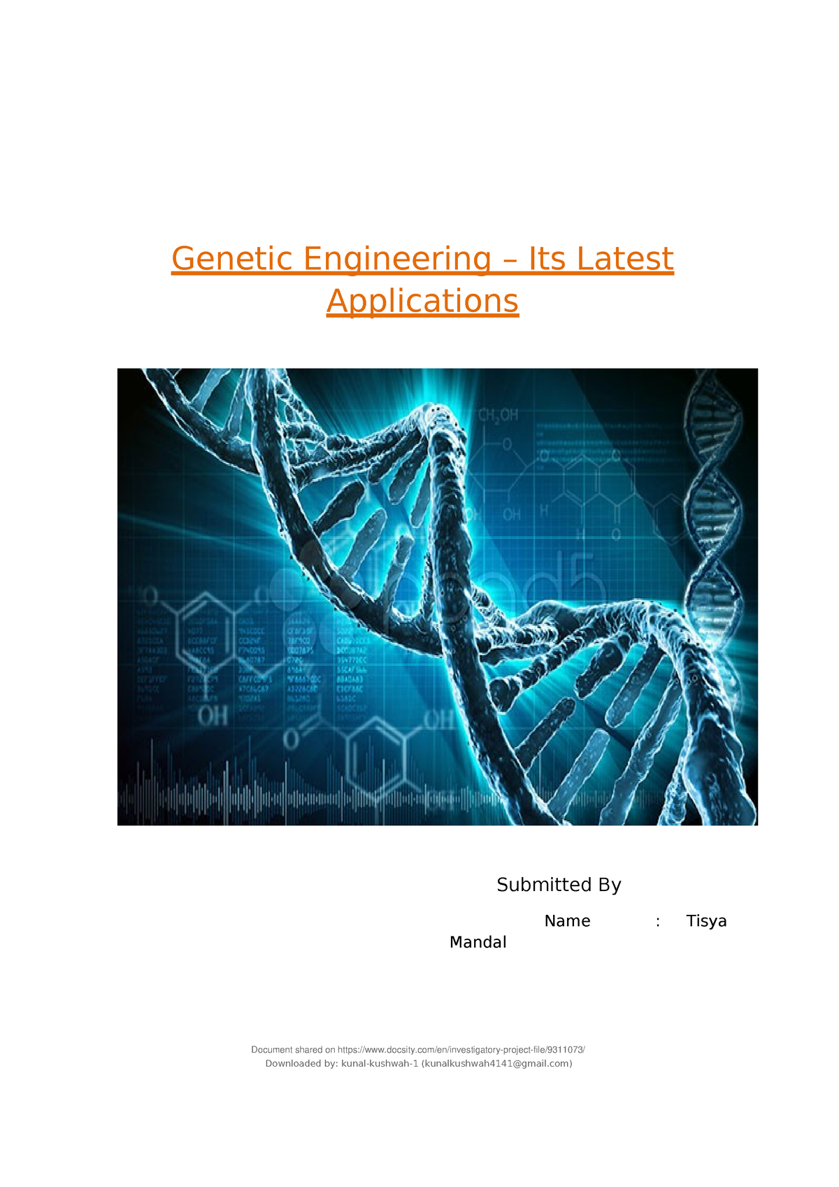 Docsity-investigatory-project-file - Genetic Engineering – Its Latest ...