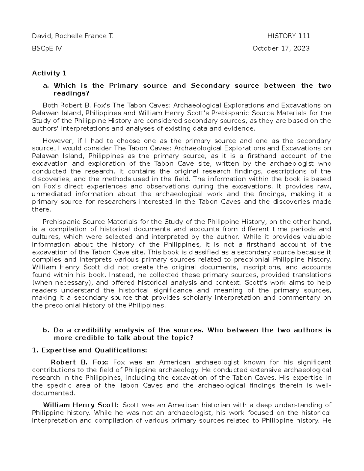 History 111cHistory 111c History 111c - David, Rochelle France T ...