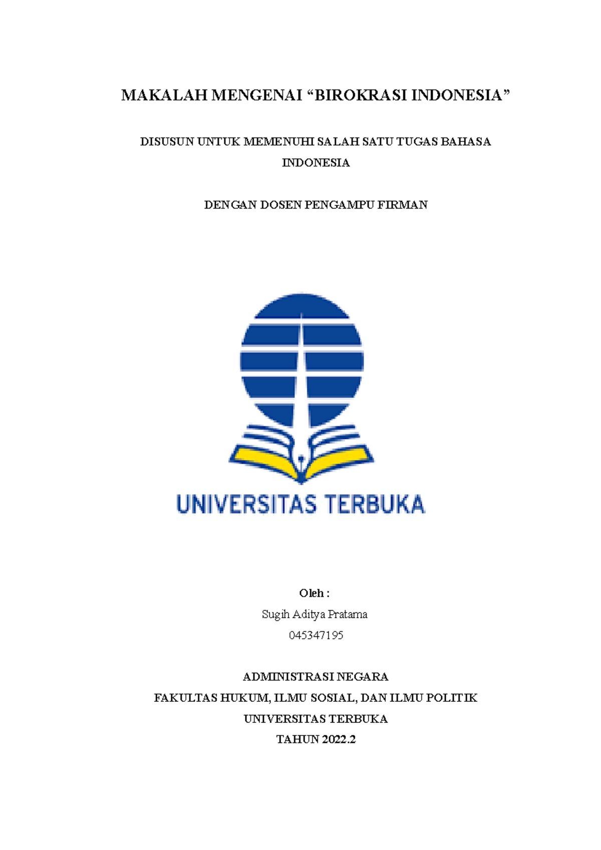 Makalah Mengenai Birokrasi Indonesia Finalllllllllllllll - MAKALAH ...