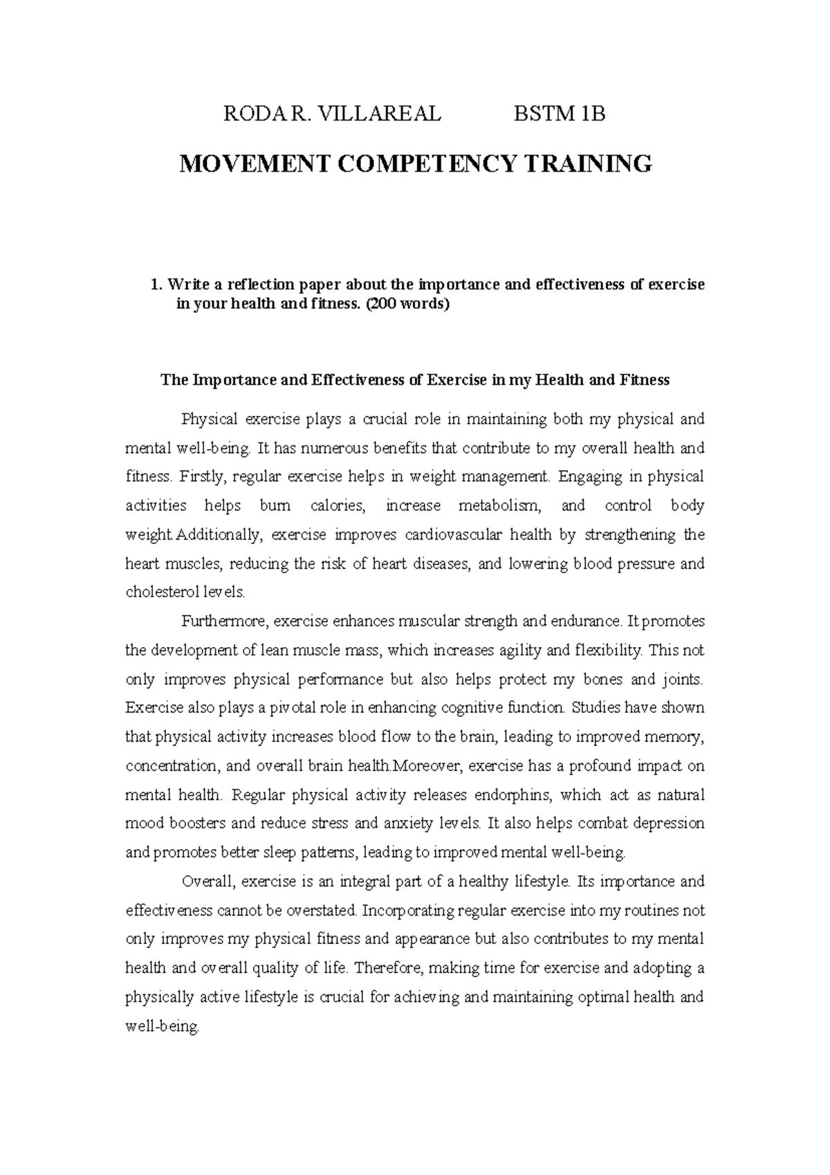 MCT (quiz) - n/a - RODA R. VILLAREAL BSTM 1B MOVEMENT COMPETENCY ...