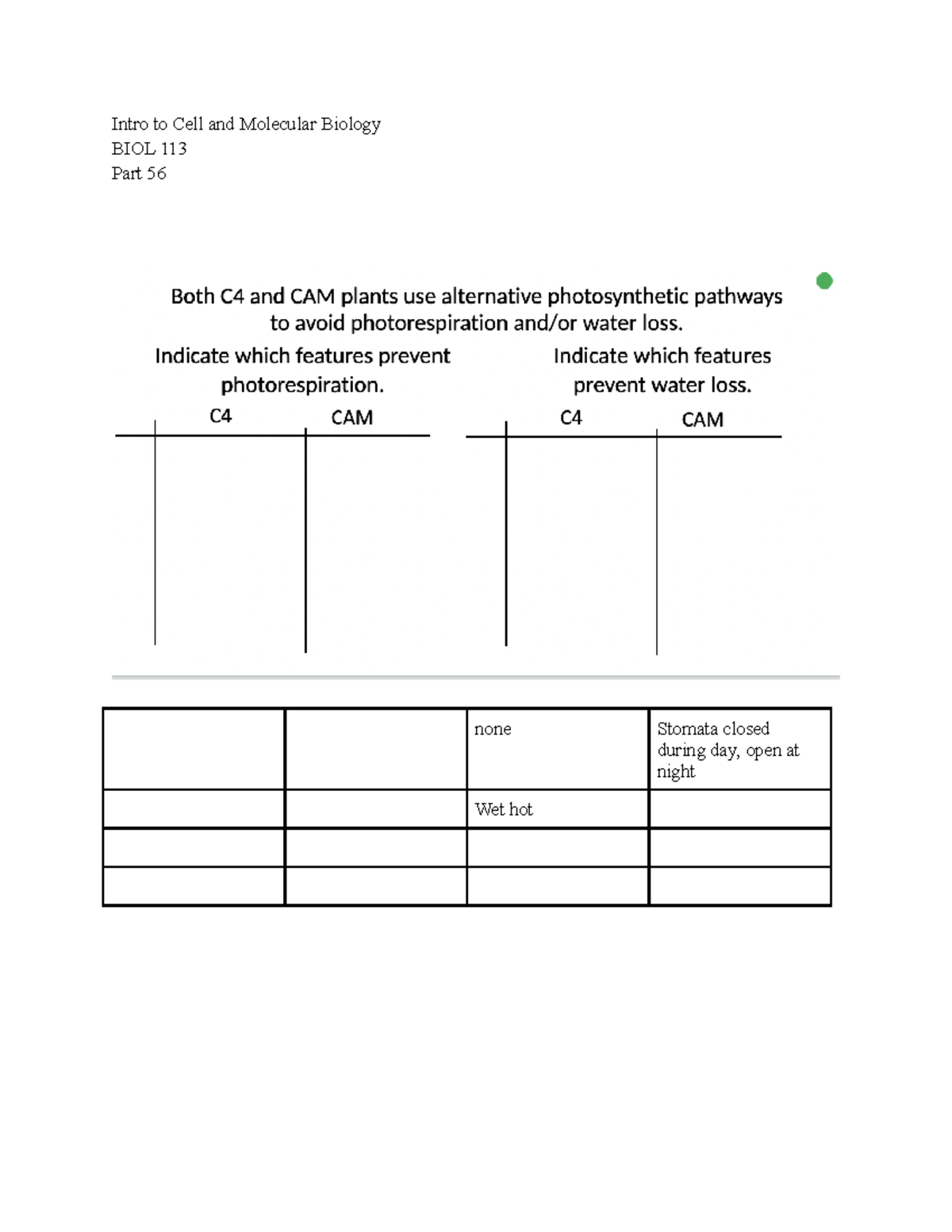 Intro To Cell And Molecular Bio 113 Lecture Notes Part 56 - Dr. Sarah ...