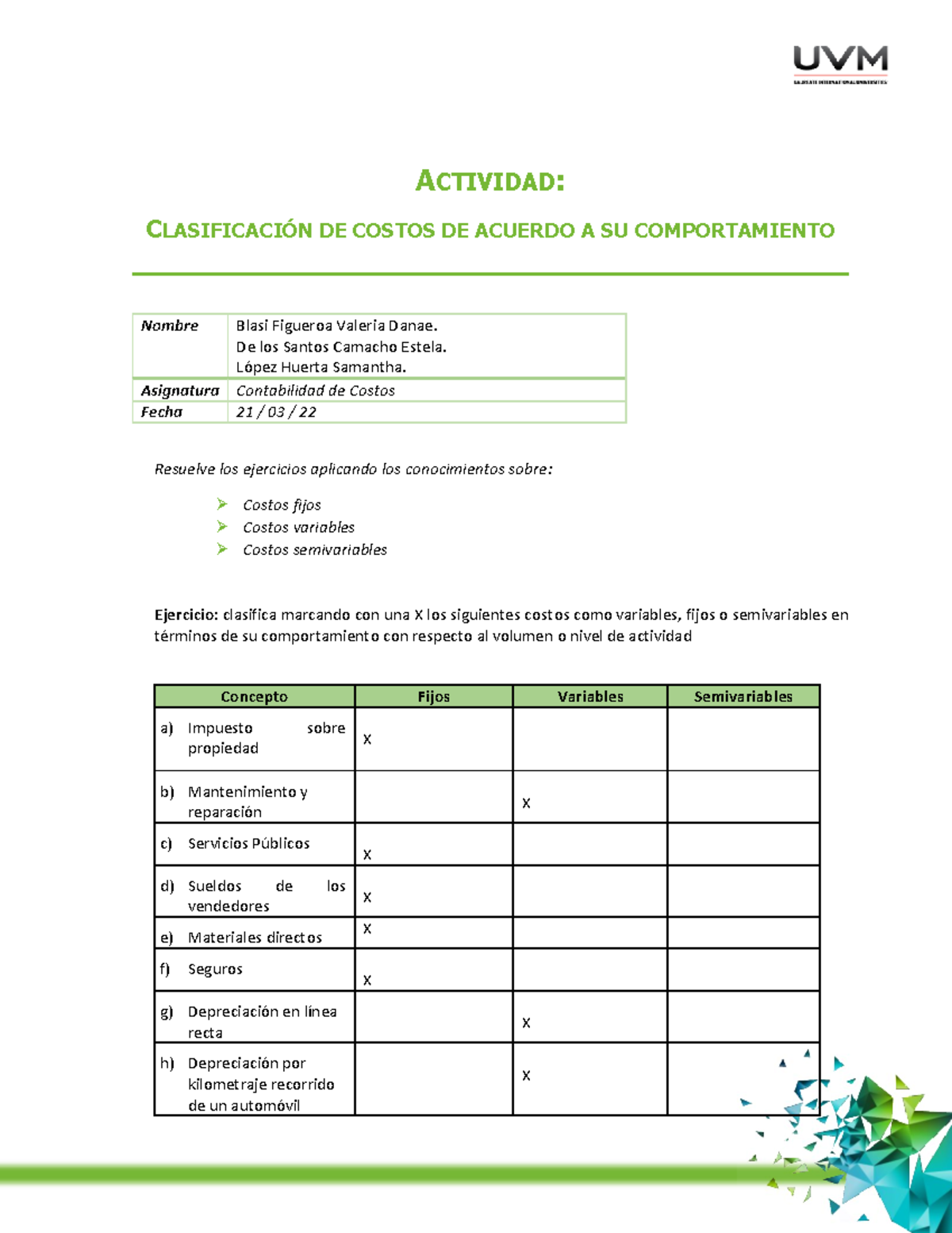 Act#2 SLH (contabilidad Parte B) - Contabilidad De Costos - UVM - Studocu