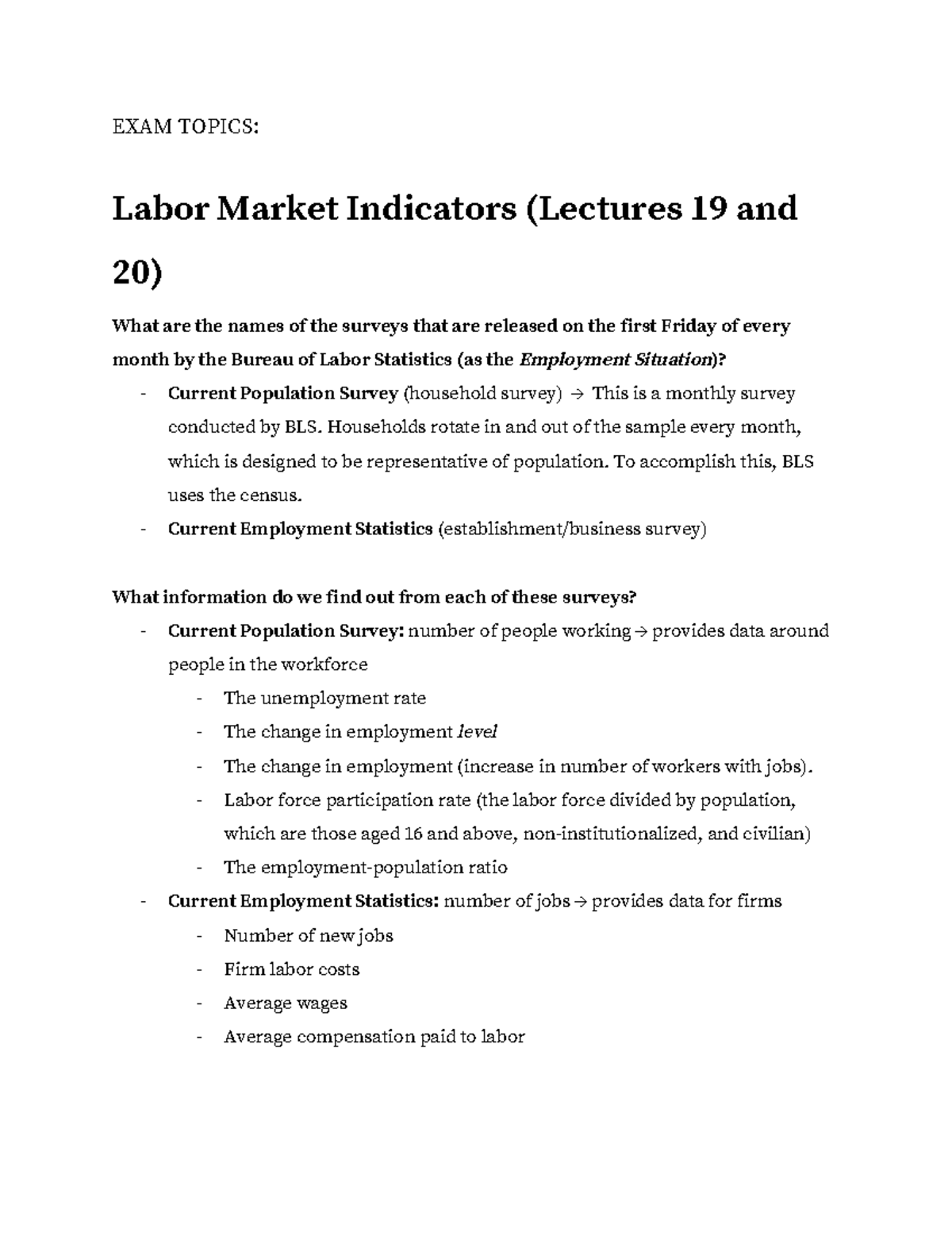 study-guide-exam-3-exam-topics-labor-market-indicators-lectures-19