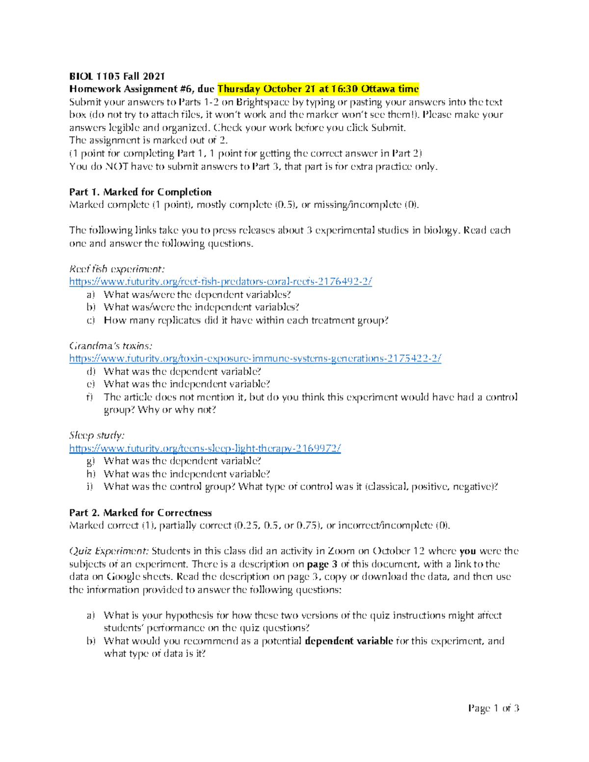 BIOL 1111 cell microscopy - Page 1 of 3 BIOL 1105 Fall 2021 Homework ...