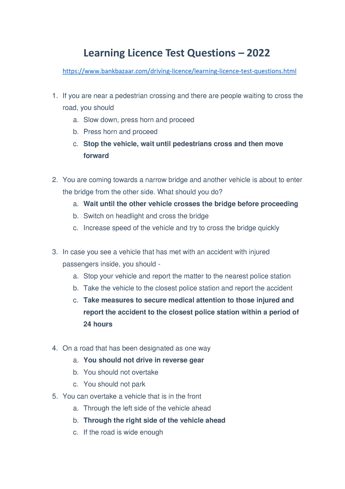 Learning Licence Test Questions Answers Learning Licence Test   Thumb 1200 1697 