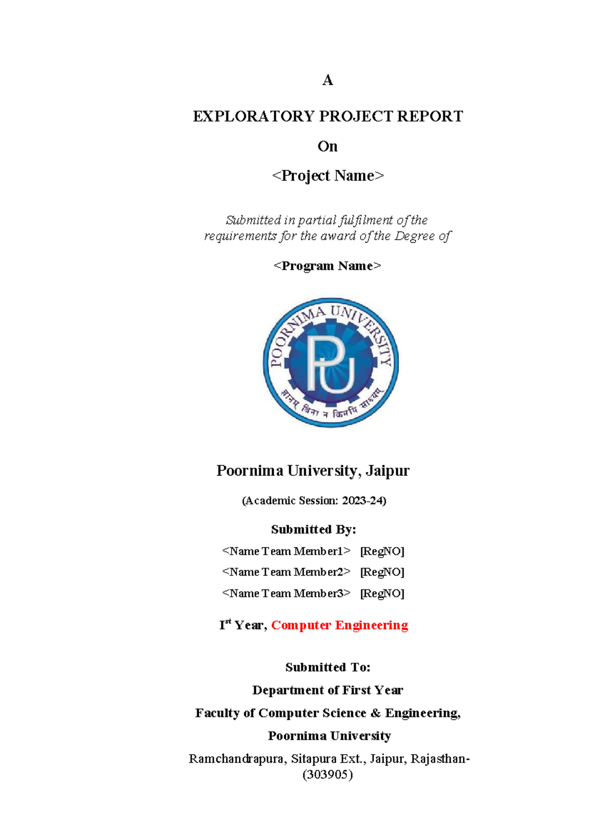 Exploratory Project Report format 2023-24 Batch - A EXPLORATORY PROJECT ...