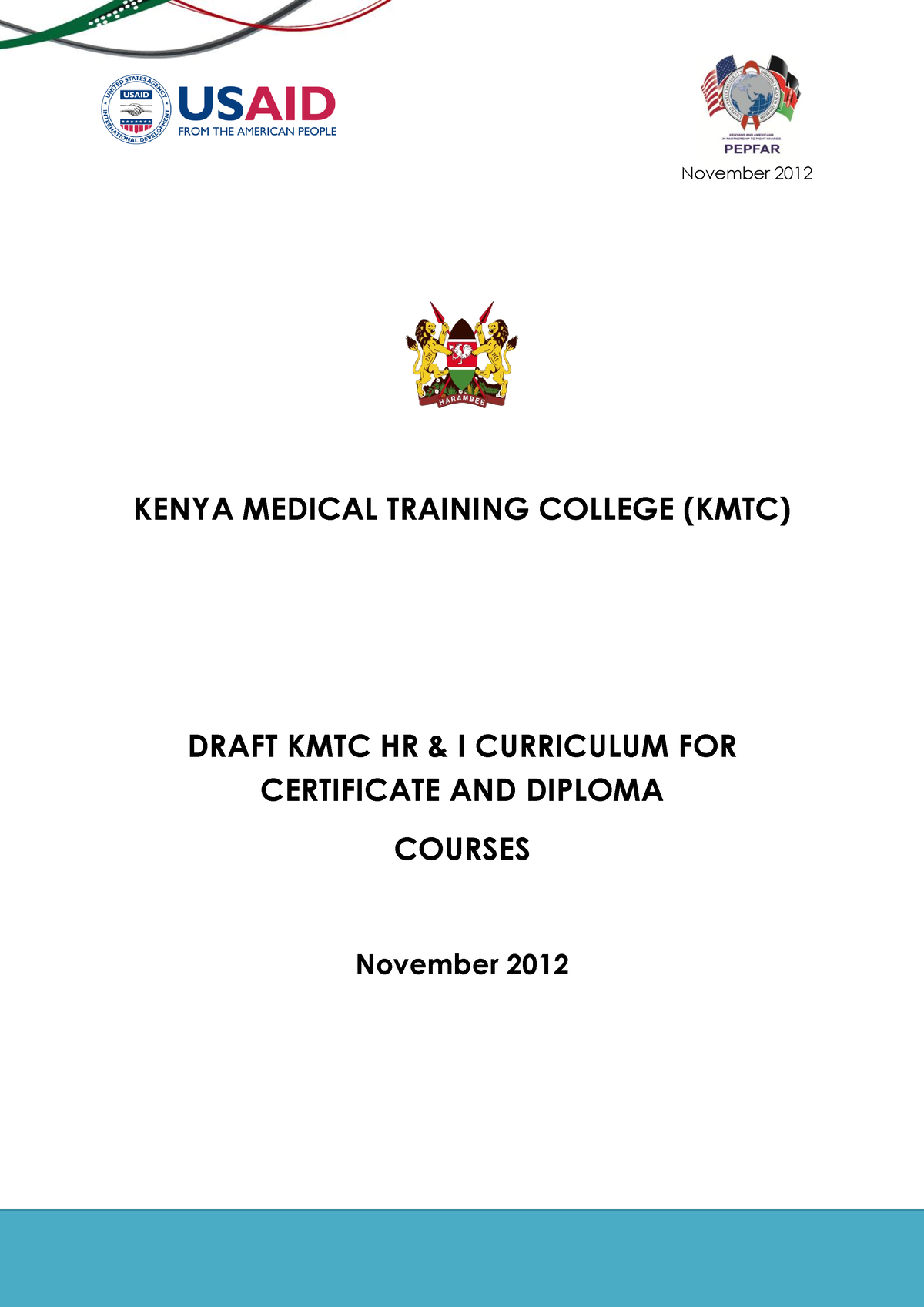 PA00TB2V - November 2012 KENYA MEDICAL TRAINING COLLEGE (KMTC) DRAFT ...