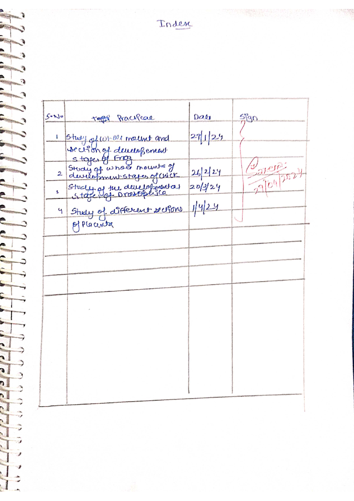 Dev Bio Practical File 2024 6th Sem Cbcs - B.sc. Honours Zoology - Studocu