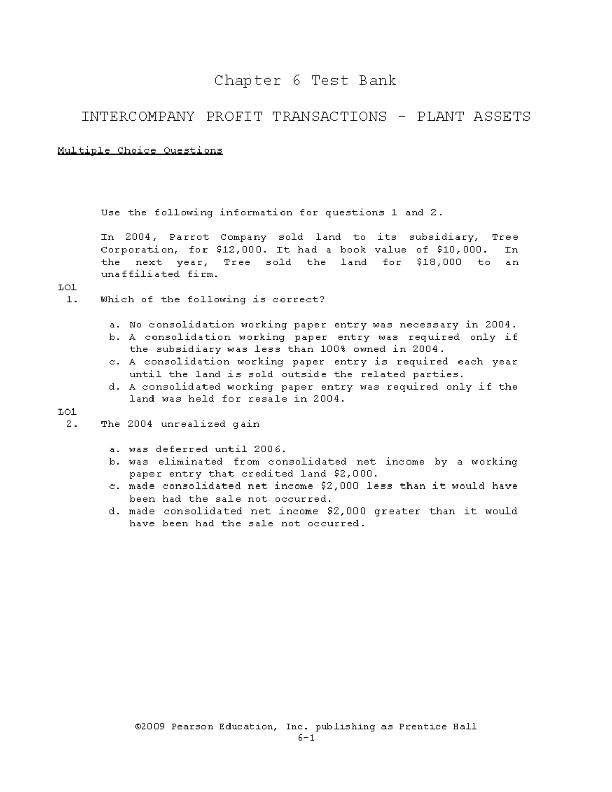 Chapter 06 Intercompany Profit Transactions Plant Assets Accountancy