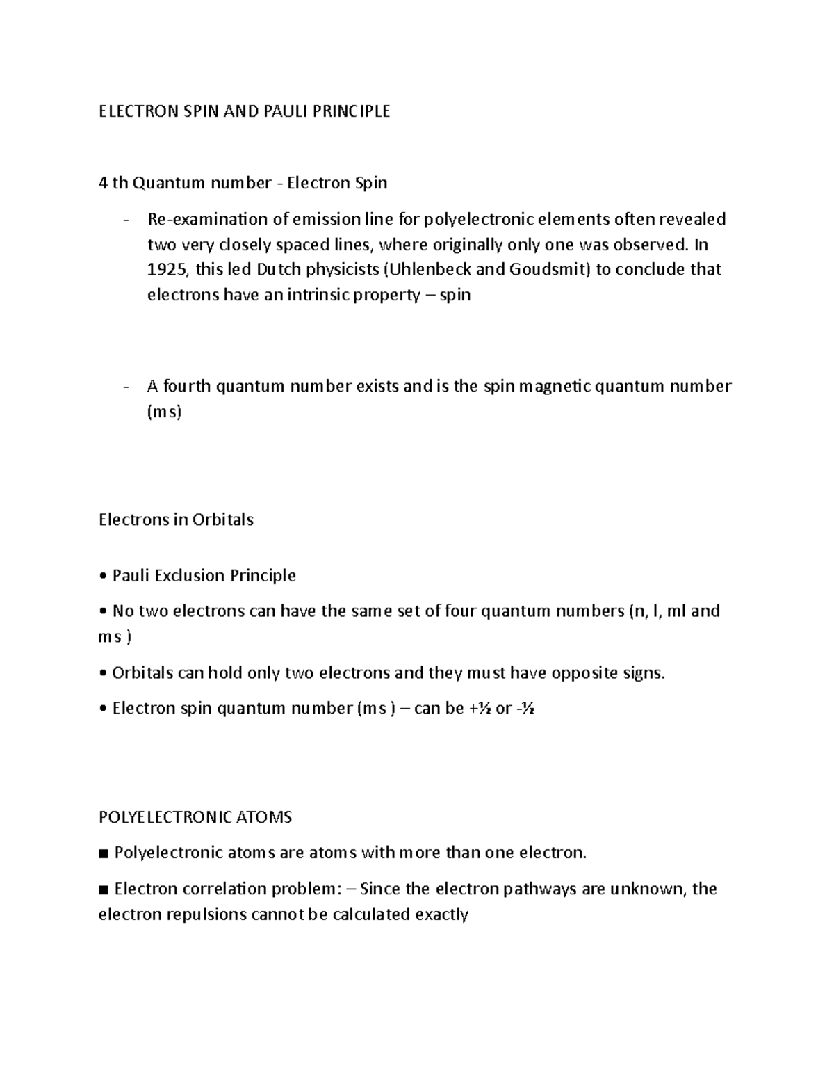 201-electron-spin-and-pauli-principle-electron-spin-and-pauli