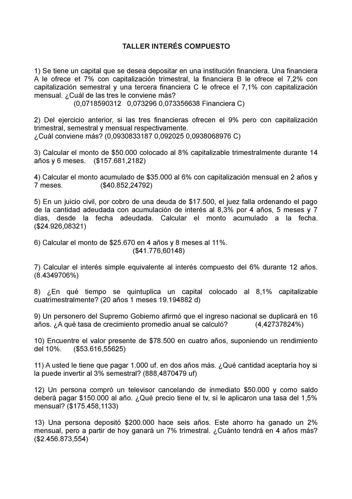 Guia 4 De Inter Ã©s Compuesto A Tasa Efectiva Y Nominal - TALLER ...