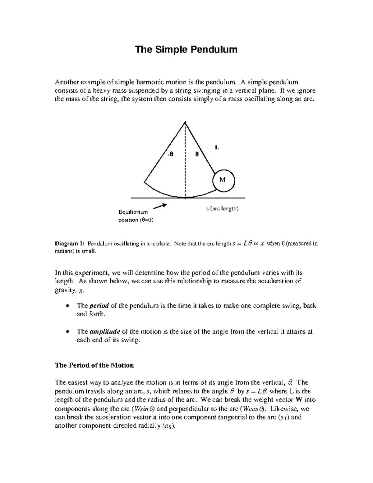 10B Oscillatory Motion-Pendulum - The Simple Pendulum Another example ...