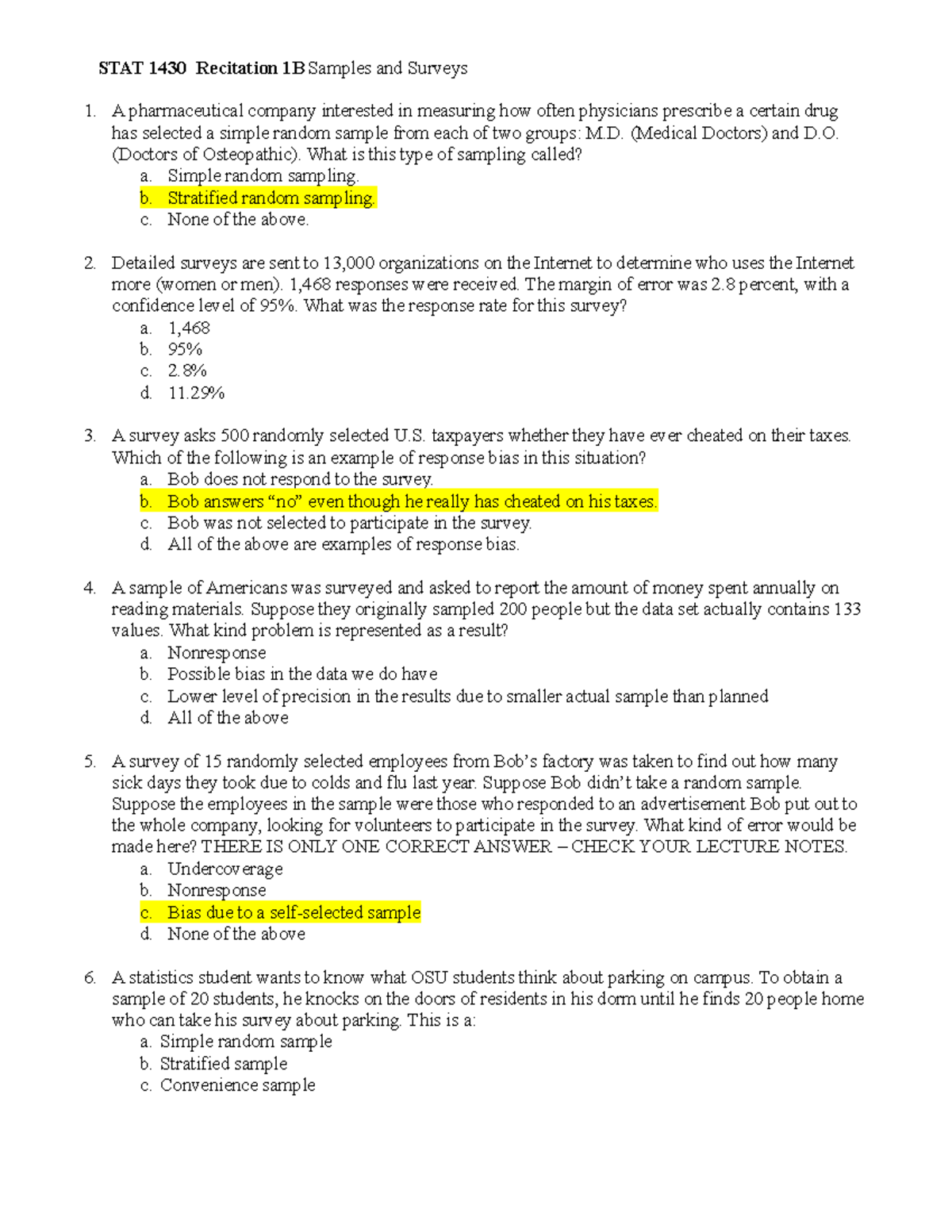 Rec 1B - Samples and Surveys Part 2 - A pharmaceutical company ...