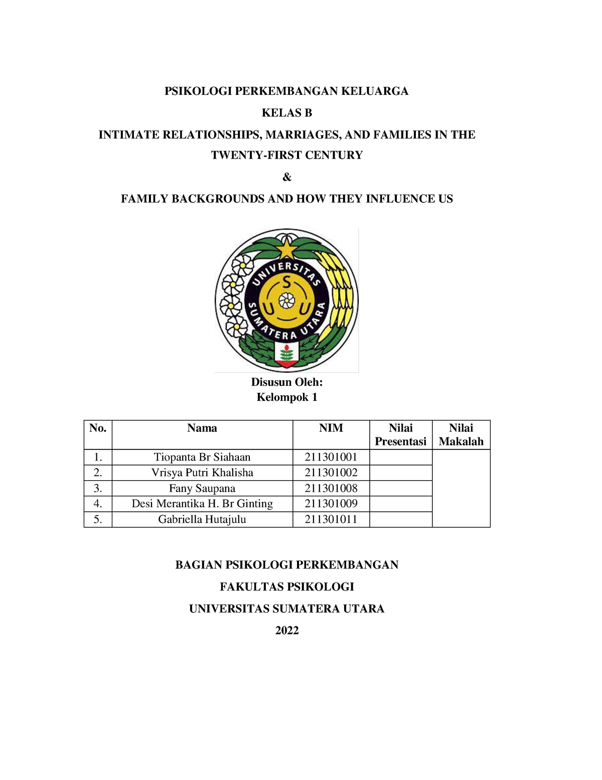 Makalah PKB Keluarga Kelompok 1 B - PSIKOLOGI PERKEMBANGAN KELUARGA ...