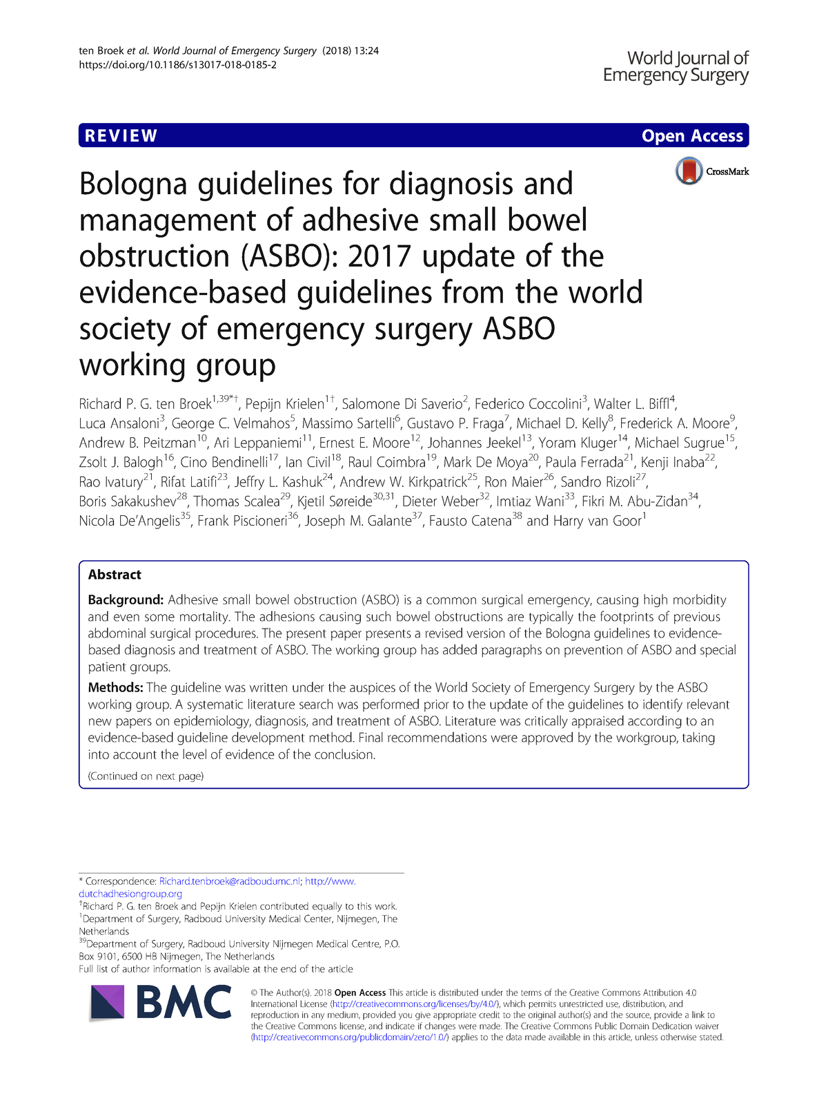 Bologna - R E V I E W Open Access Bologna Guidelines For Diagnosis And ...