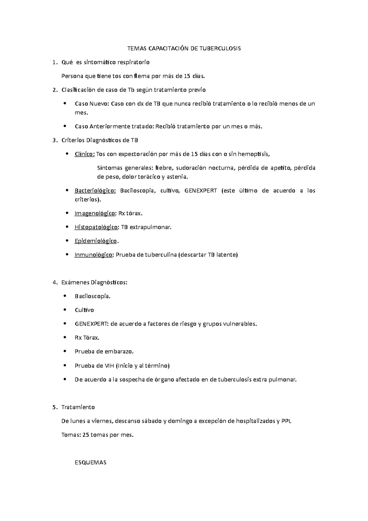 R e sum e n DE Tub e rculosis - TEMAS CAPACITACIÓN DE TUBERCULOSIS Qué ...