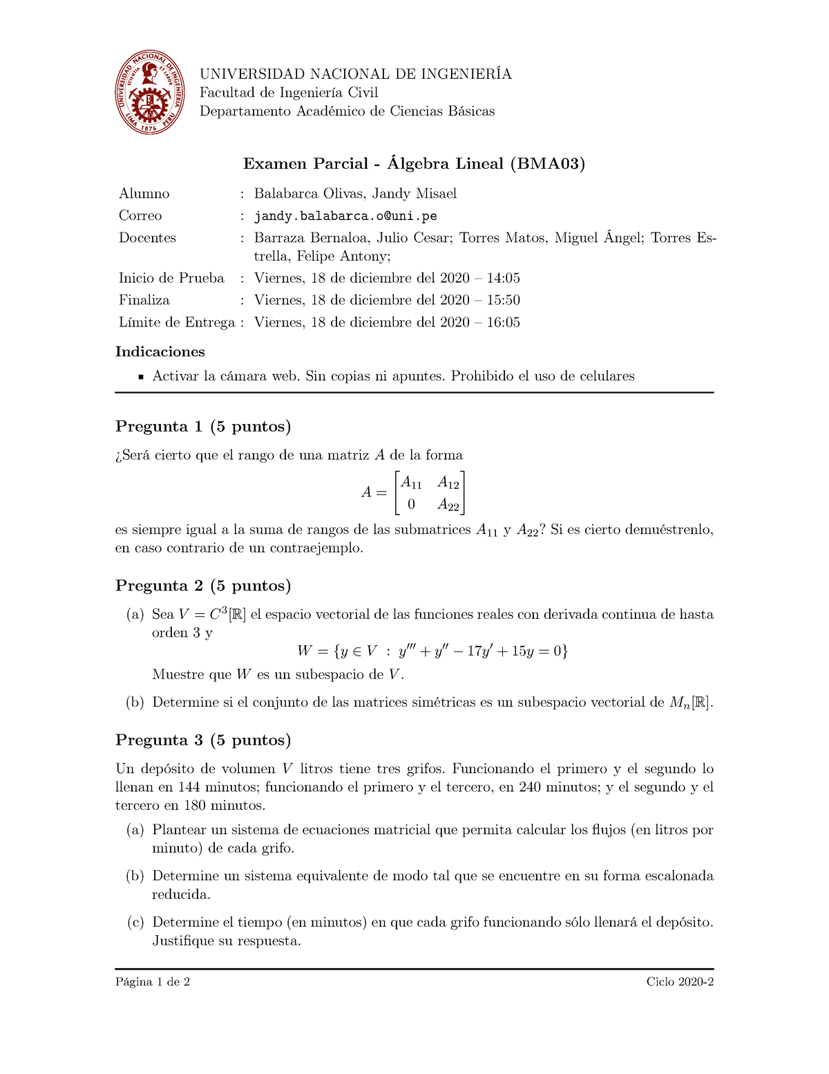 2020-2 BMA03-I EP 202001 11 E - UNIVERSIDAD NACIONAL DE INGENIERÍA ...