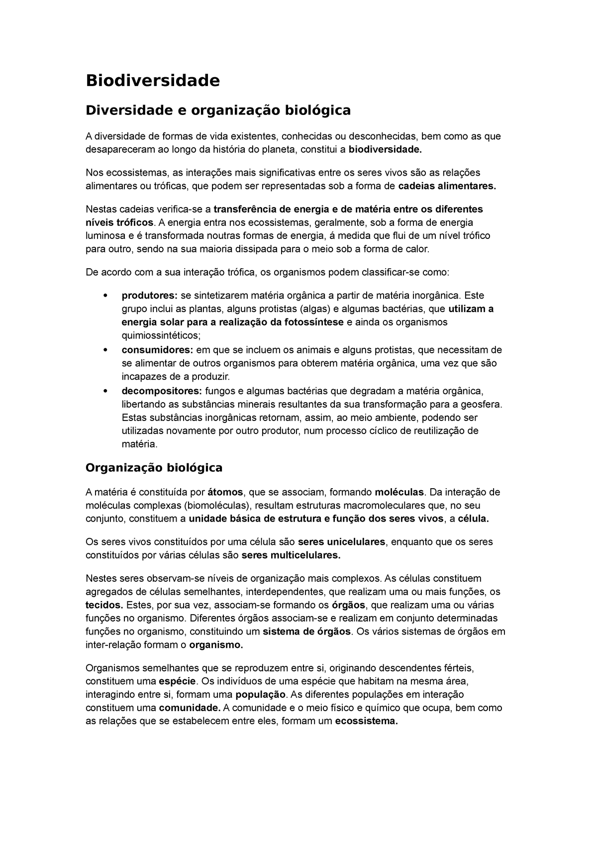 Biologia Resumo Biodiversidade Diversidade E Organiza O Biol Gica A Diversidade De Formas