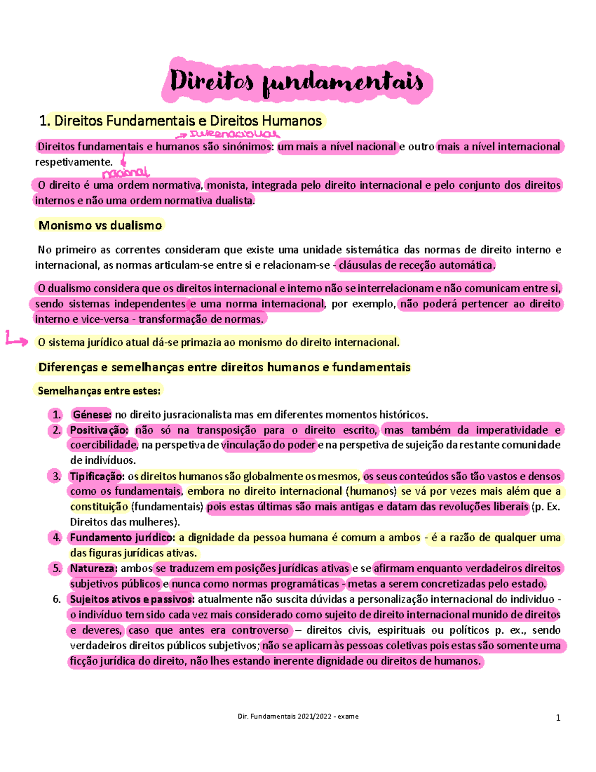 Direitos fundamentais - Direitos Fundamentais e Direitos Humanos ...