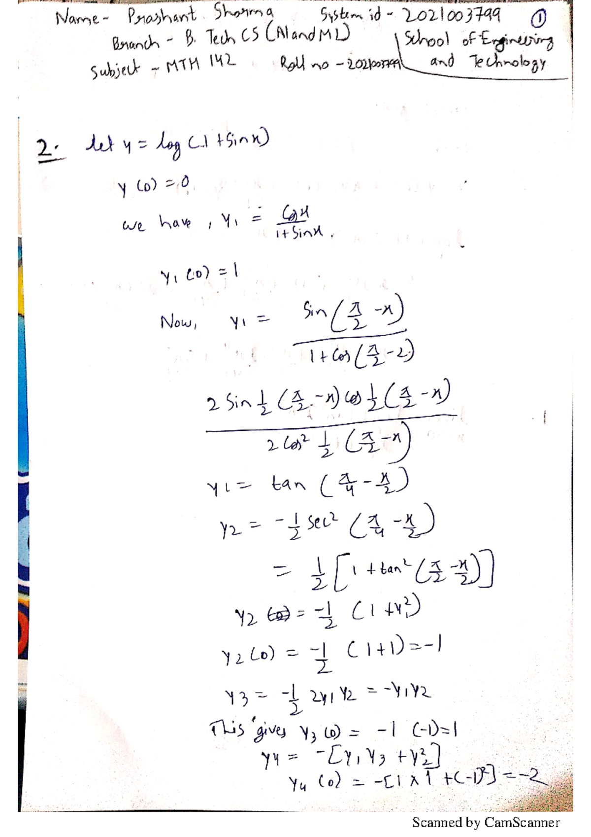 MTH142 2021003799 - Prashant Sharma System id 2021003799 I Branch B ...