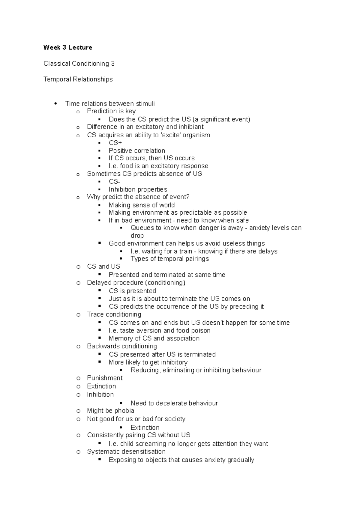Biopsychology and Learning Notes Week 3-4 and 6 - Week 3 Lecture ...