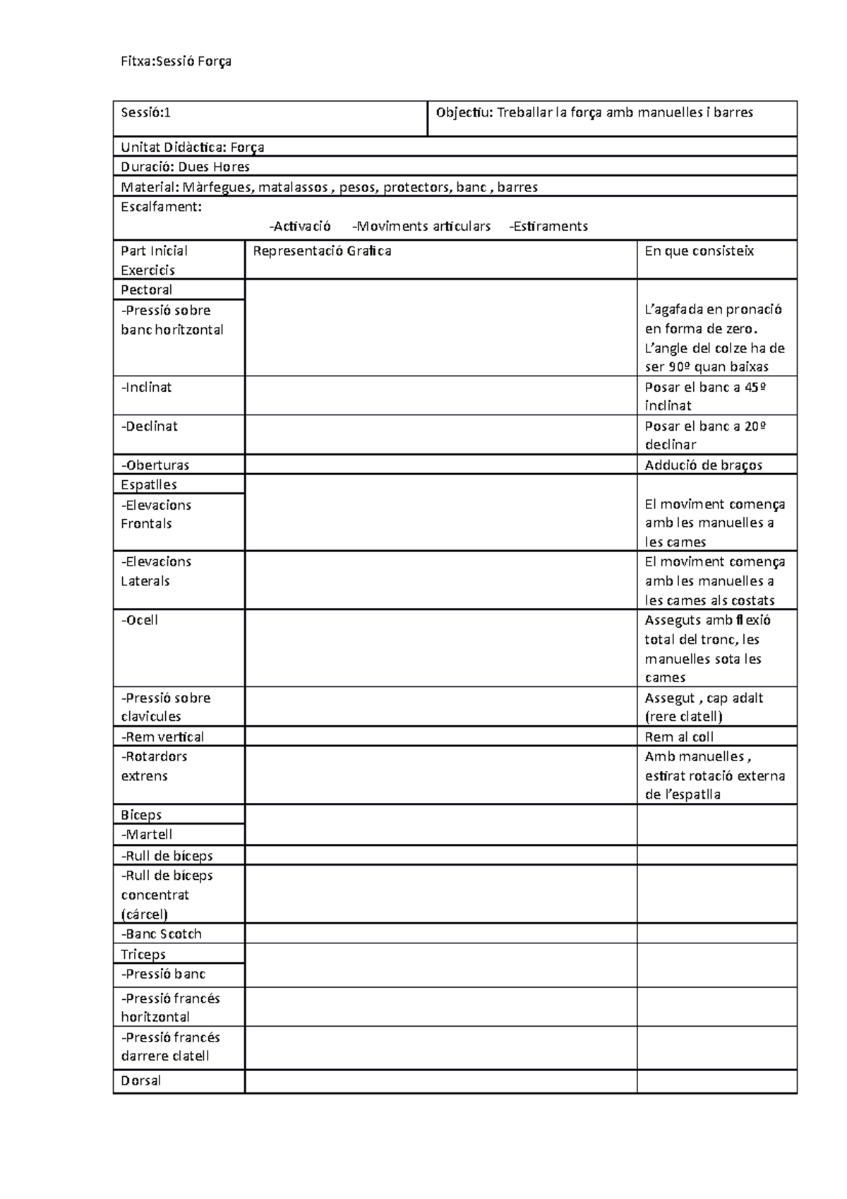Sessi 2 - Fonaments - Fitxa:Sessió Força Sessió:1 Objectiu: Treballar ...