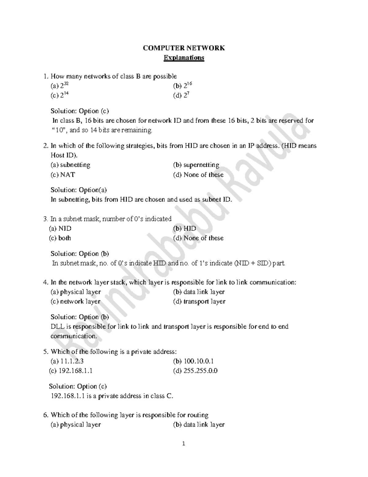 CN Solutions Set 5 - Practice Problems - COMPUTER NETWORK Explanations ...