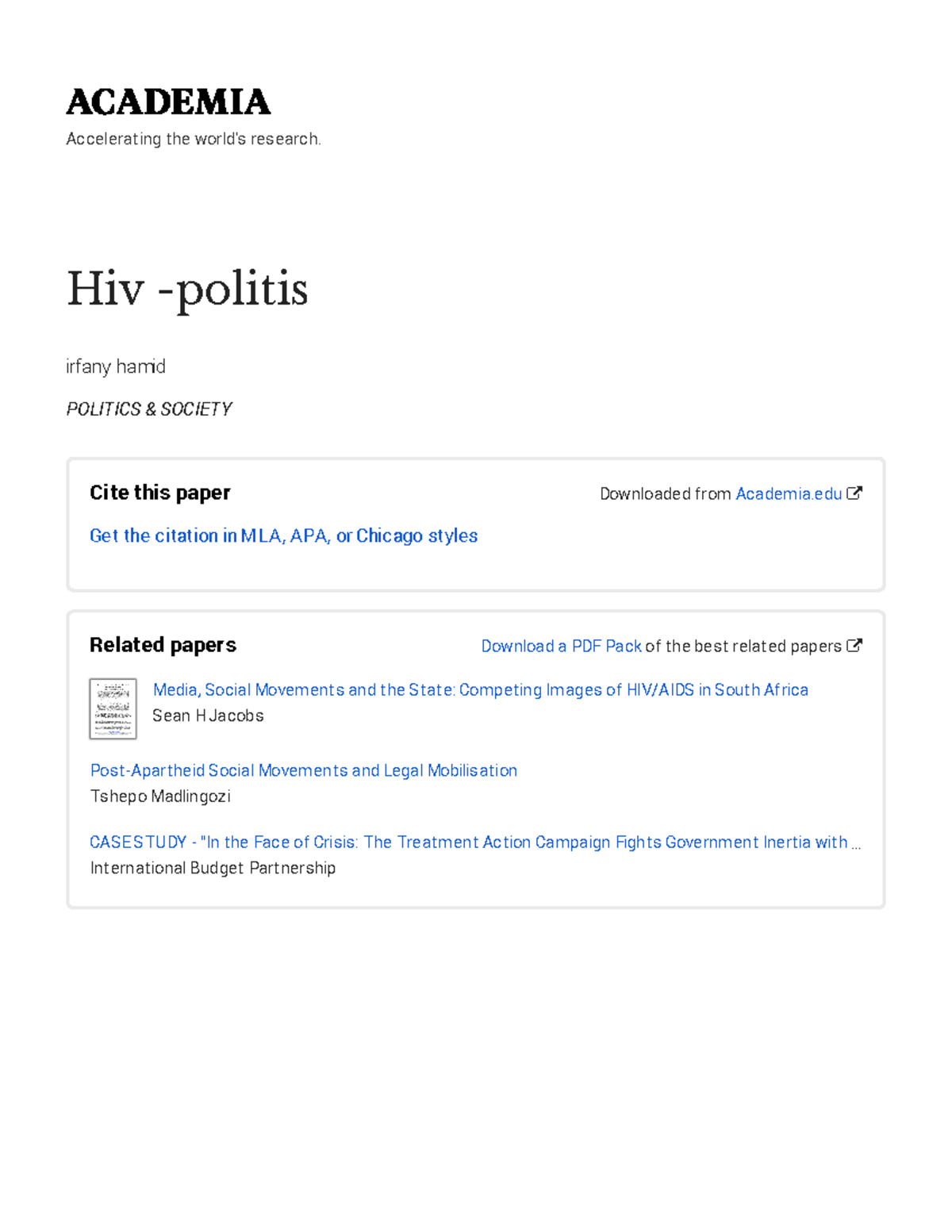 Hiv -politis-with-cover-page-v2 - Accelerating the world's research ...