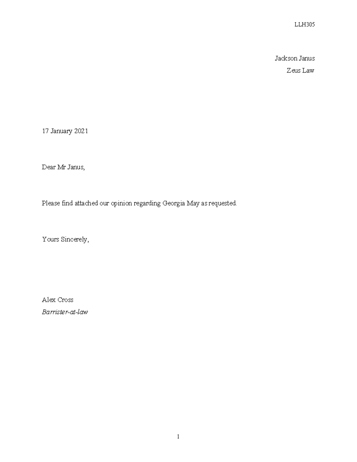 Feedback 4 - LLH305 - Corporate Law - Assignment - Lewis - Jackson ...