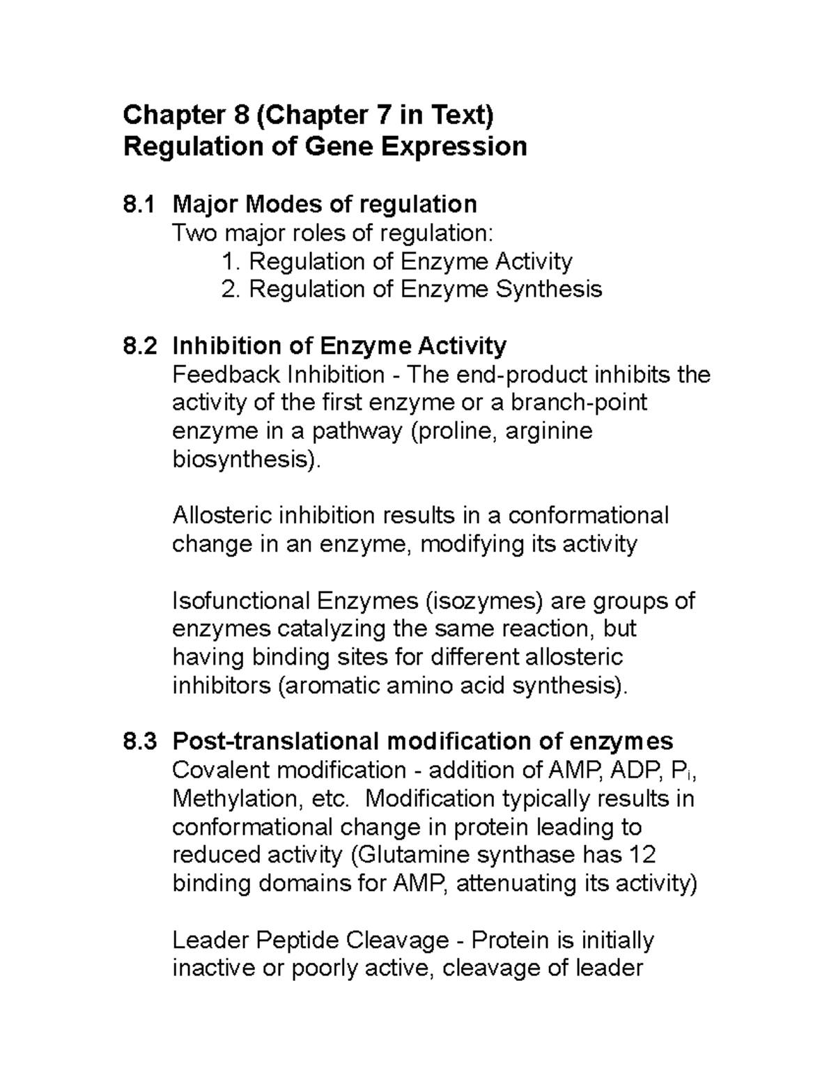 Chapter 07 Regulation Of Gene Expression - Chapter 8 (Chapter 7 In Text ...