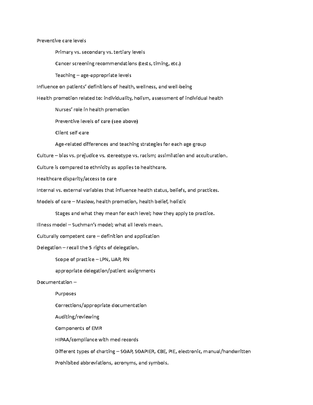 NSG3130.Concept Guide Ex - Preventive care levels Primary vs. secondary ...