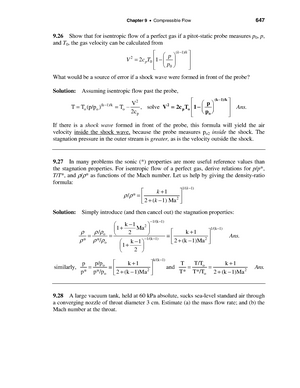 Solution To Problem28 Of Set 9 - Chapter 9 • Compressible Flow 647 9 ...