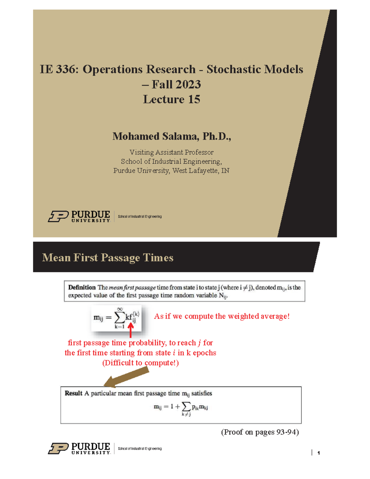 IE-336 Ch3 - Lec15 - IE 336 - IE 336: Operations Research - Stochastic ...