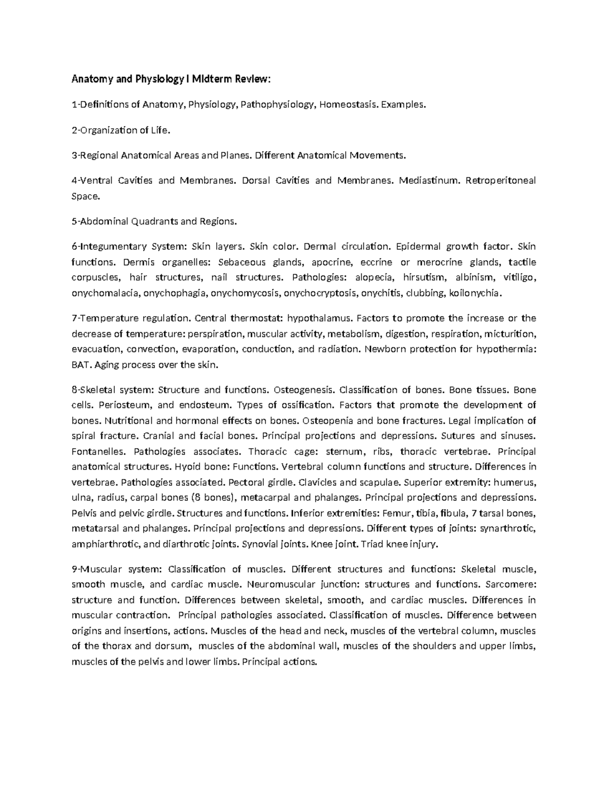 ANATOMY AND PHYSIOLOGY MIDTERM REVIEW PACKET visual data 3