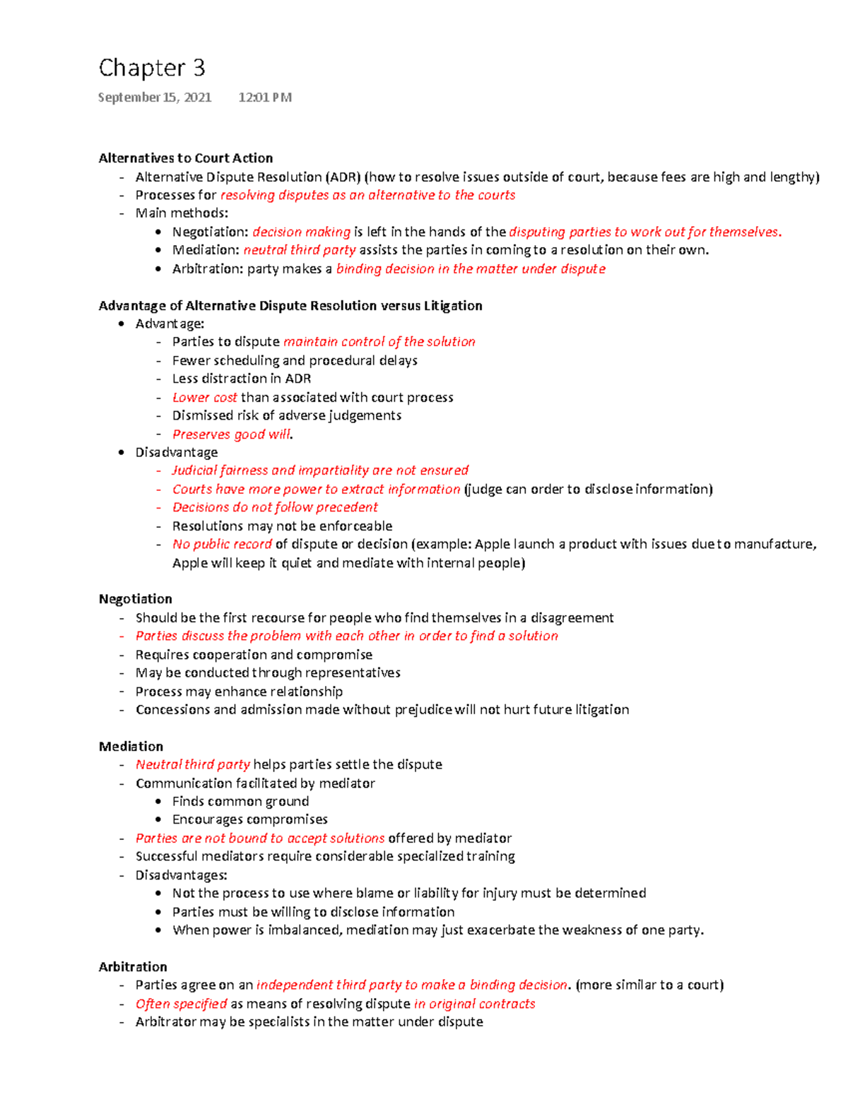 Chapter 3 Alternatives to Court Action - ůƚĞƌŶĂƚŝǀĞƐ ƚŽ ŽƵƌƚ ĐƚŝŽŶ ...