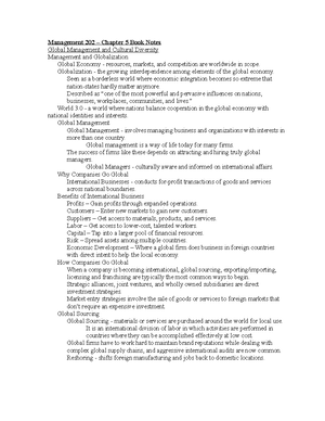 MGT 202 - CH 1 Notes - Management 202 - Chapter 1 Book Notes Management ...